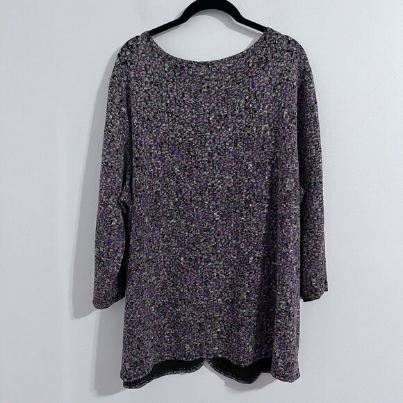 Laura Ashley Art to Wear Blouse Size 3X Plus Slinky Retro Open Top Fairy Whimsy - Picture 2 of 6